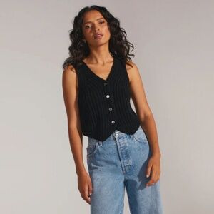 Favorite Daughter - The Knit Favorite Vest - Black - Size S